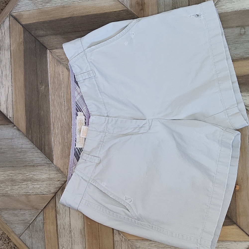 J.CREW WEATHERED broken in chino classic twill kahki tan cotton SHORTS